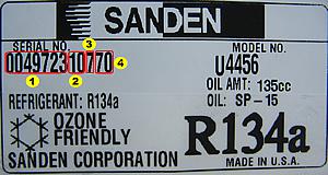 *Label Identification Key:*<br />
1. Serial Number<br />
2. Month of Manufacture<br />
3. Year of Manufacture (7 = 2007)<br />
4. Manufacturing Location (70 = U.S.)